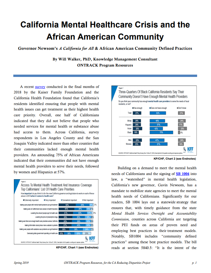 California Mental Healthcare Crisis and the African American Community