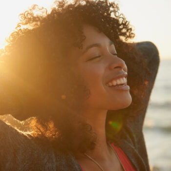 Closeup shot of an attractive young woman enjoying nature